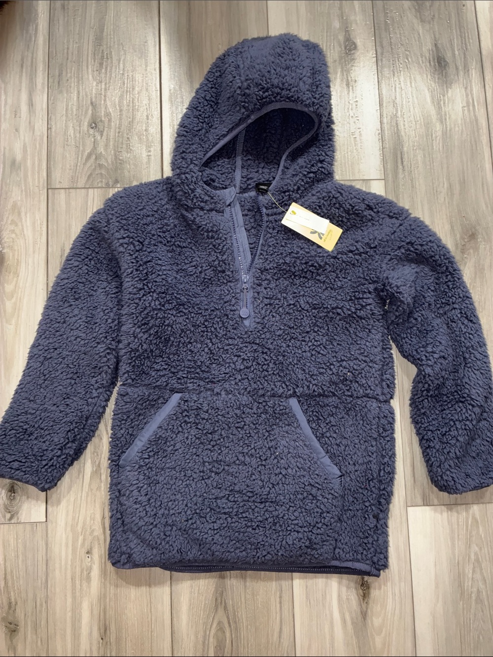 🩵 Kids Plush Hooded Fleece Pullover Jacket-Ash Purple sz 10/12 (L) NWT